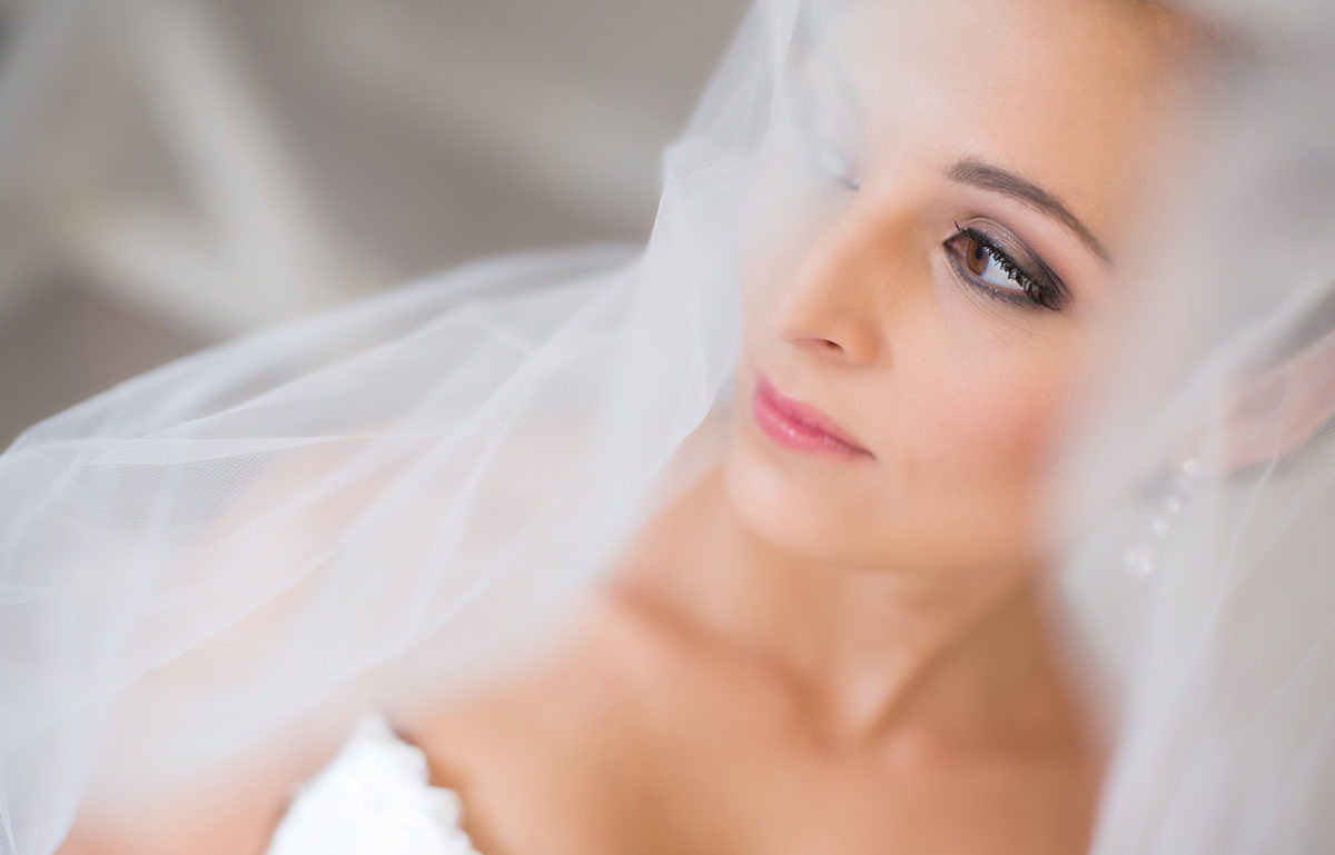 beautiful bride under veil